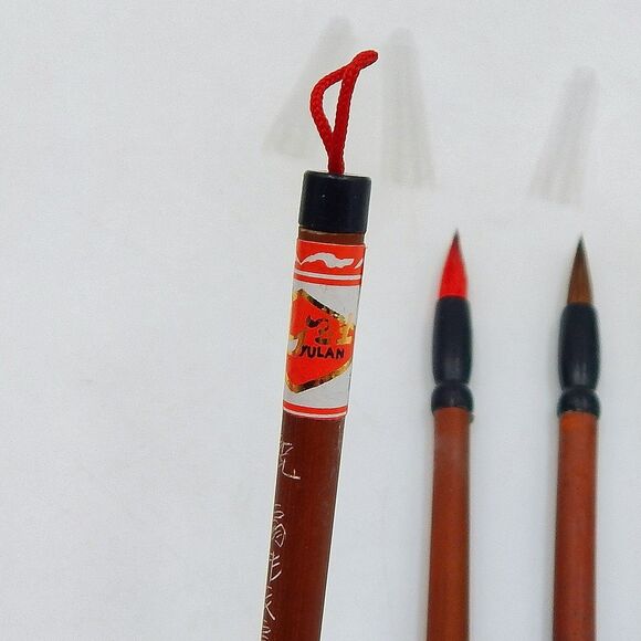 Asian Japanese Sumi E Calligraphy Set Box Drawing Brushes Inkstone Stone Seal - Picture 5 of 14